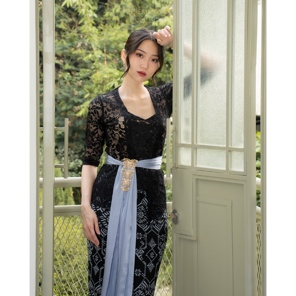 PEREMPUWAN | Set Atasan Kebaya Kutu Baru Putih Brokat Bali Wisuda Kondangan Wanita Modern Aesthetic