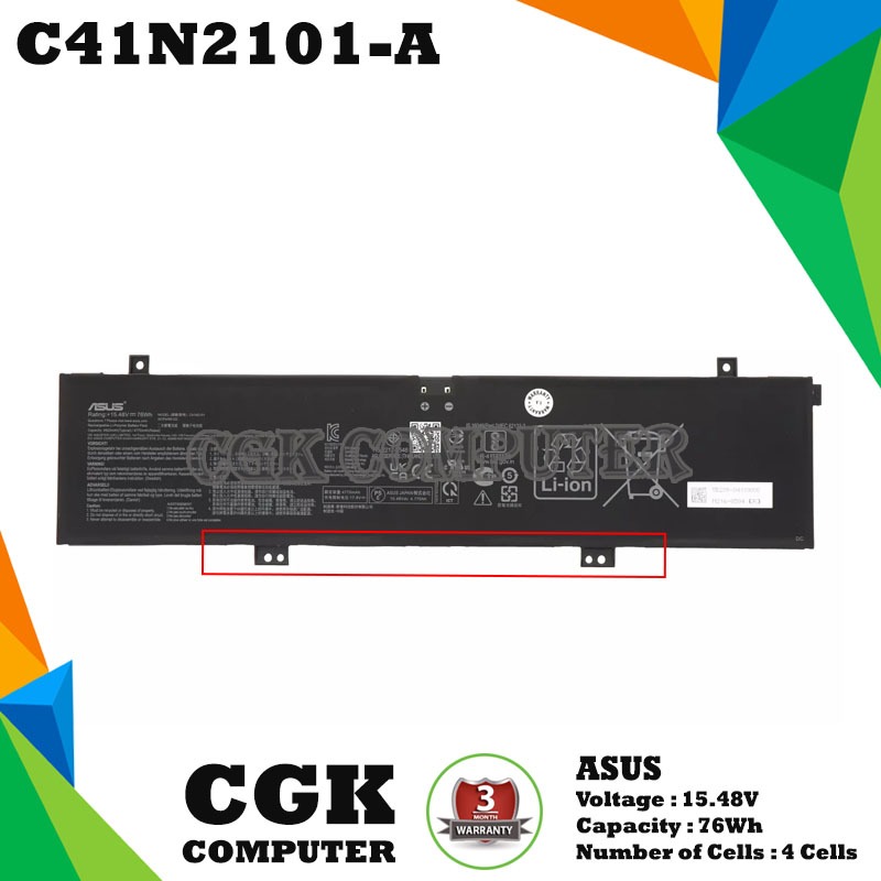 Baterai Laptop Asus Rog ZEPHYRUS G14 GA402NJ GA402RJ GA402RK GA402XV GA402XY C41N2101