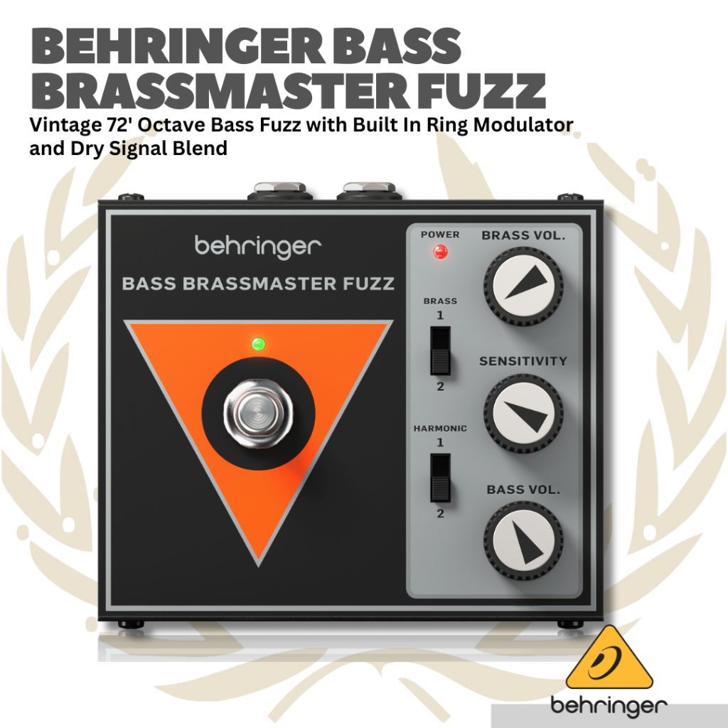 BEHRINGER BASS BRASSMASTER FUZZ VINTAGE 72" OCTAVE BASS FUZZ EFFECT - BRASS-MASTER FUZZ EFEK GITAR B