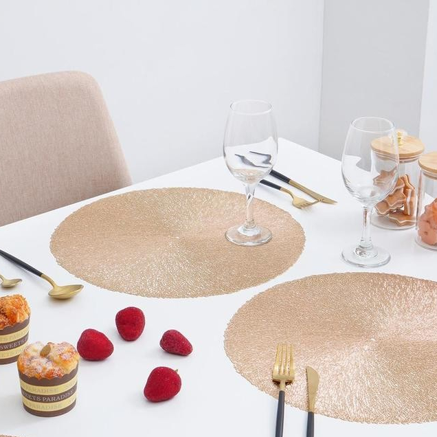 Appetite Set 4 Pcs Lacer Tatakan Piring Round - Gold