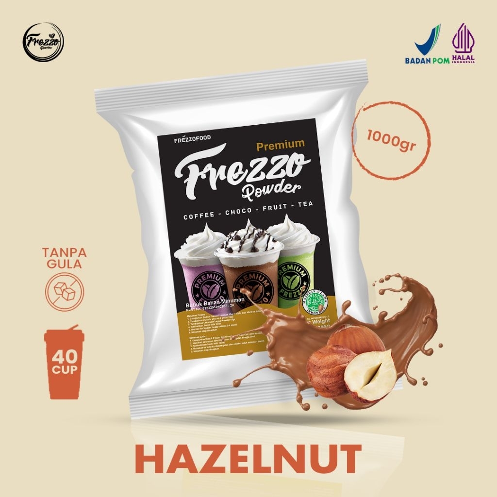 

Bubuk Minuman Rasa Hazelnut Premium Frezzo 1kg/ Minuman Murah dan Enak Frezzo Premium