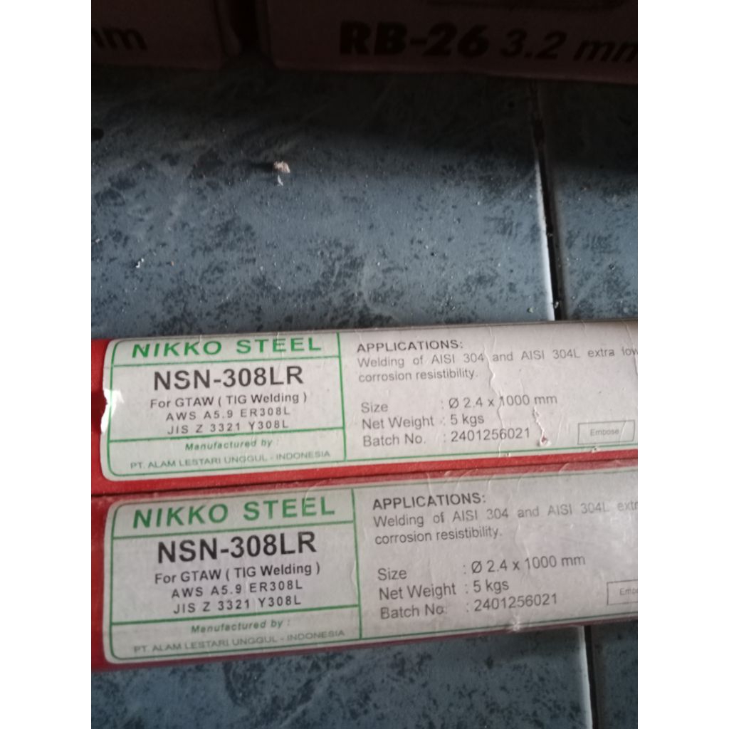 Kawat Las TIG Stainless Steel NSN-308LR Nikko steel Size. 2.4MM ER308L