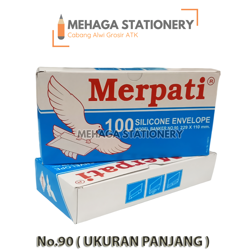 

Amplop merpati Ukuran Panjang No.90 ( 229 X 110 MM ) | 1 Kotak Isi 100 Lembar