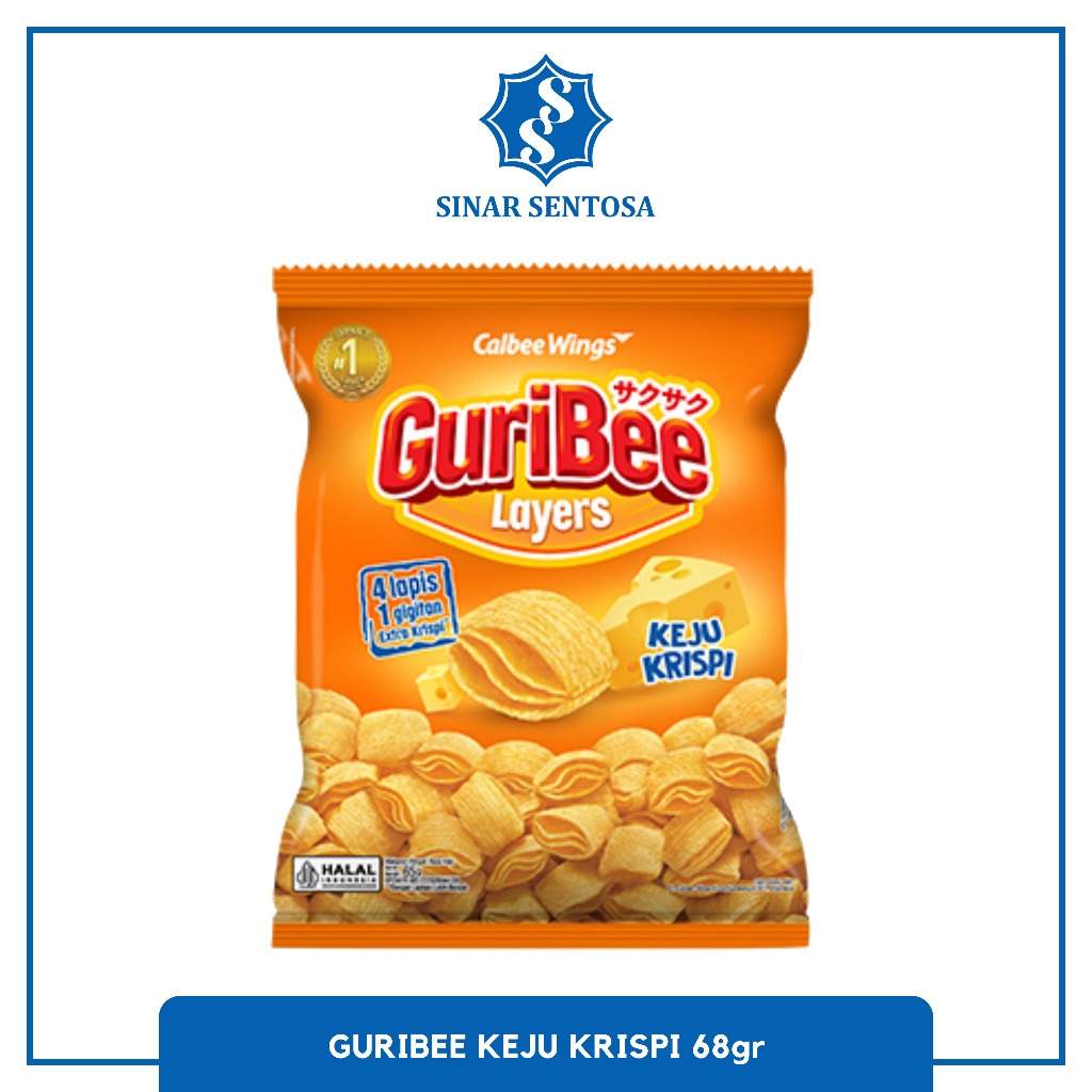 

Guribee Keju Krispi 68gr – Snack Renyah 4 Lapis Rasa Keju