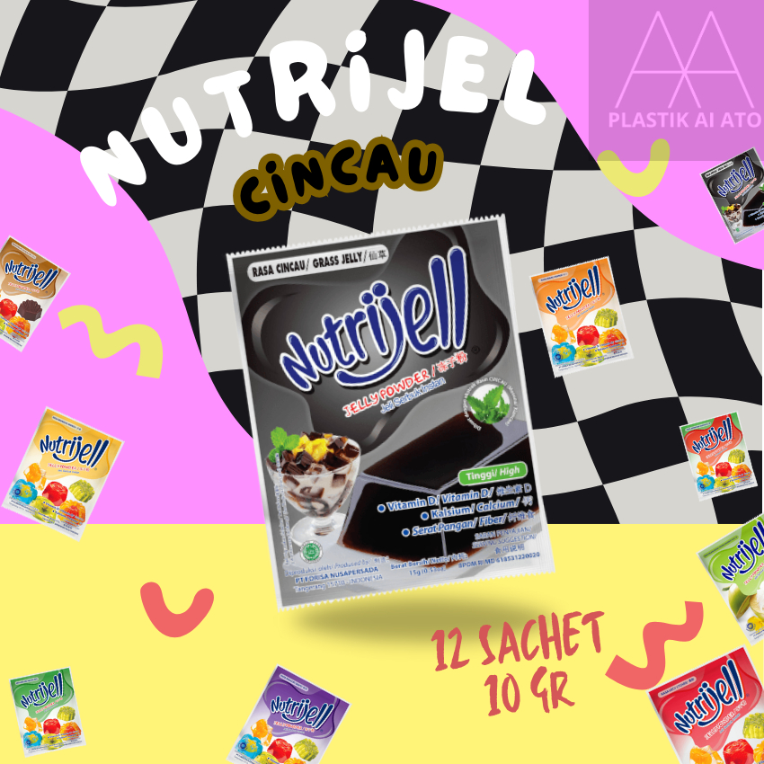 Nutrijel Jelly Powder Rasa CINCAU HITAM Mix 12 Sachet Kenyal Segar cocok untuk ES TELER