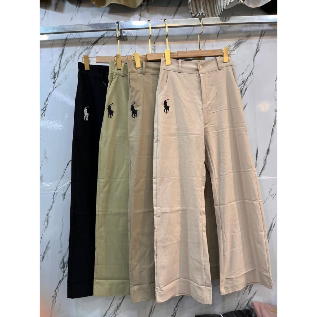 celana kulot Skena terbaru logo polo bordir bahan soft jeans bengalin super stretch