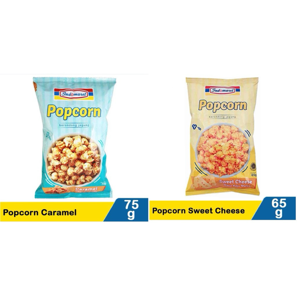 

POPCORN CARAMEL 75gr / POPCORN SWEET CHEESE 75gr / POPCORN INDOMARET