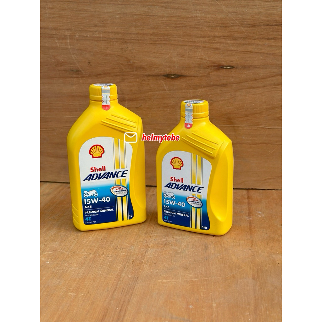 oli shell advance ax5 1L&800ml asli original / Oli Motor Shell Advance AX5 15W-40 1 Liter Oli Mesin 