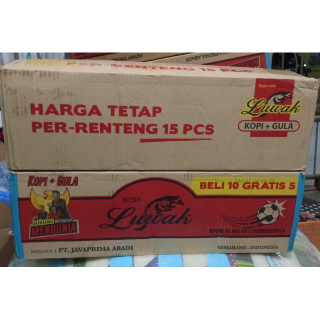

Kopi Luwak Hitam kopi + gula 1 dus atau kartonan