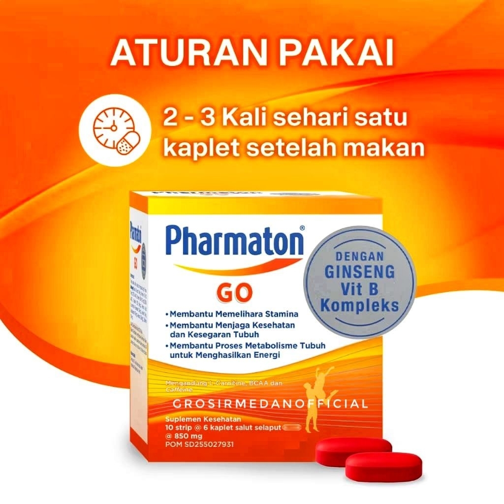 PHARMATON GO DENGAN GINSENG DAN VITAMIN B per strip
