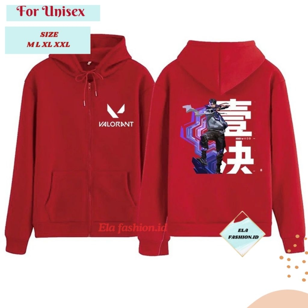 Jaket Zipper Valorant ISO Zipper Hoodie Anime