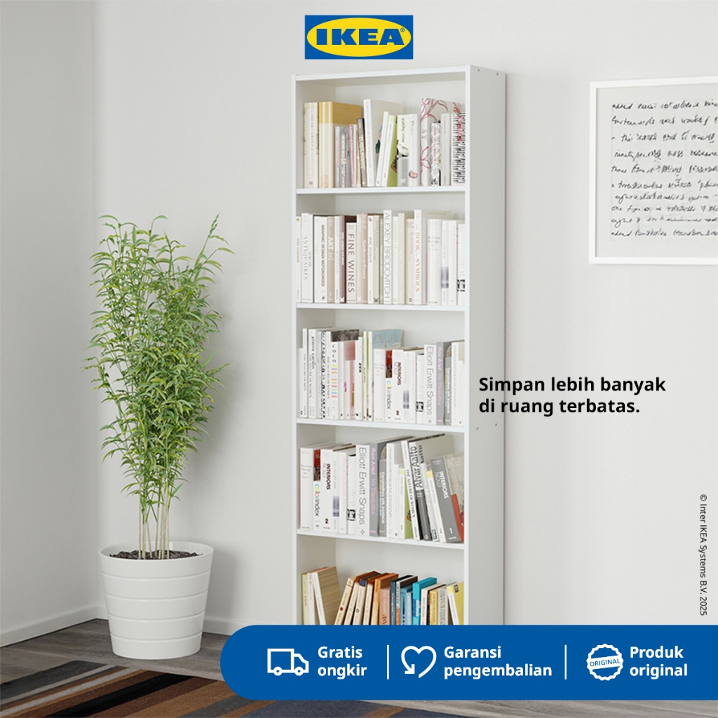 IKEA GERSBY Rak Buku Putih 60x180cm