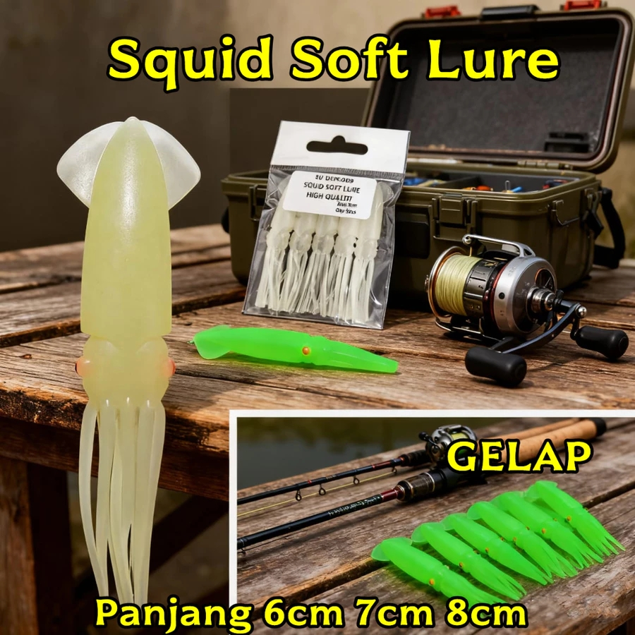 Cumi Karet 6cm,7cm,8cm- Squid Soft Lure / Bait - Umpan Layur