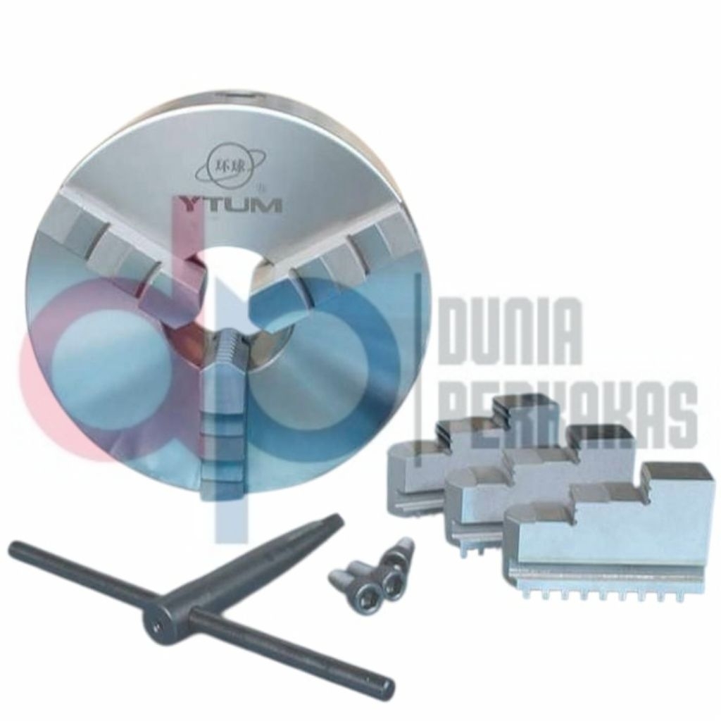 Chuck Bubut 3Jaw (BOLA DUNIA)| 80-320mm | 3 4 5 6 8 10 12 13 inch | Claw Bubut | Catok Kepala Bubut 