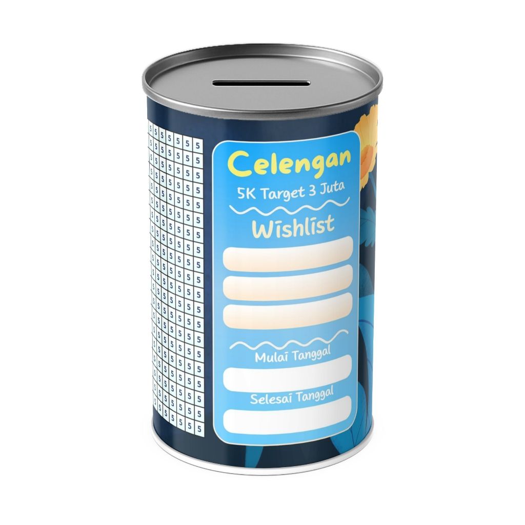 Celengan Target JUMBO 5K Target 3 Juta – Diameter 10cm Tinggi 20cm | Nabung Lebih Semangat