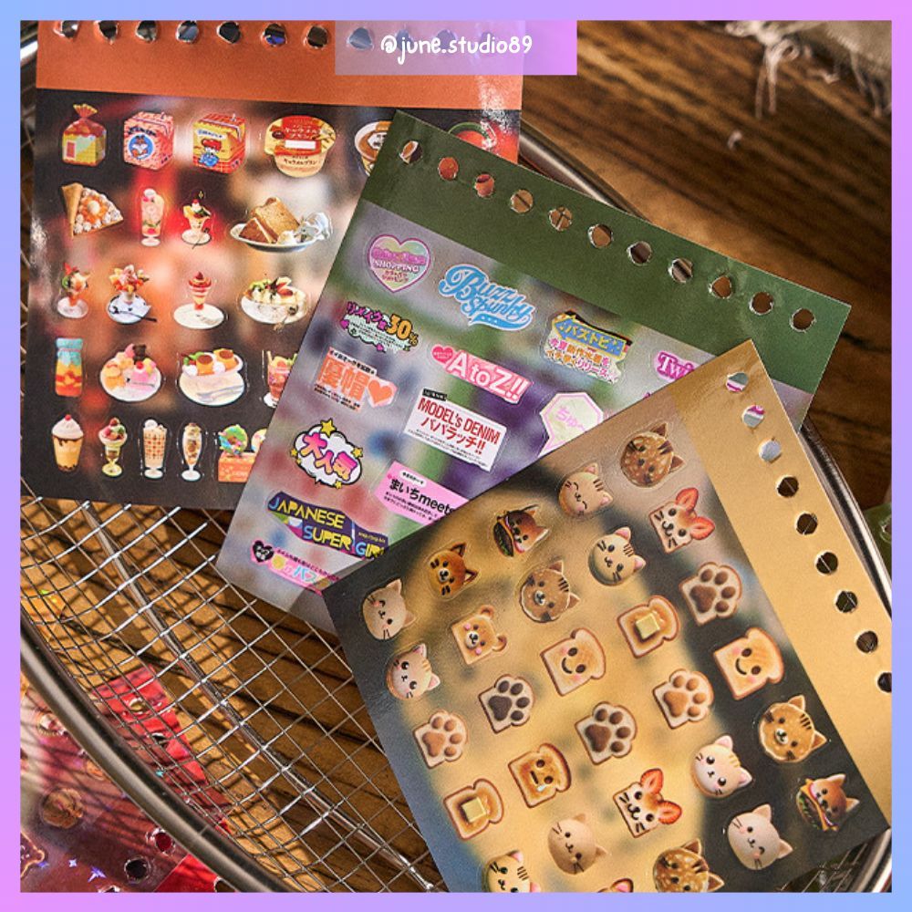 

[JUNE] 48 Lembar Heisei Retro Juminocore Deco Sticker Book Journal Random Vintage Aesthetic Material Stiker Scrapbook Buku Harian Scenery Japanese