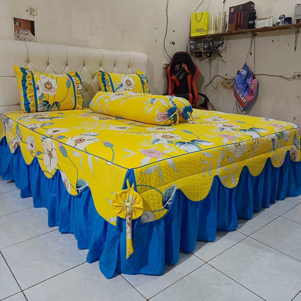 Sprei Rumbai Excellent Katun STAR Deluxe Bantal Lapis Busa
