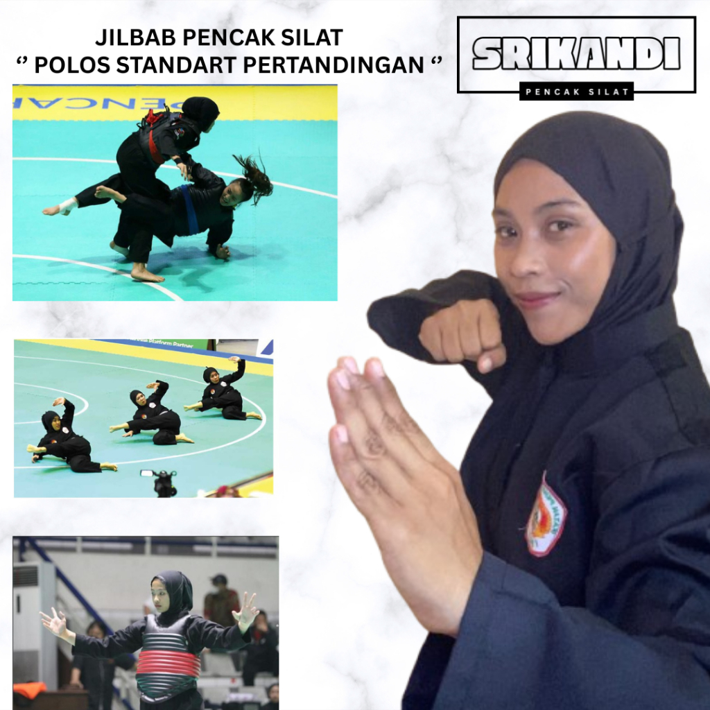 JILBAB SILAT HITAM TANPA RENDA/ jilbab Pencak Silat- SRIKANDI PENCAK SILAT