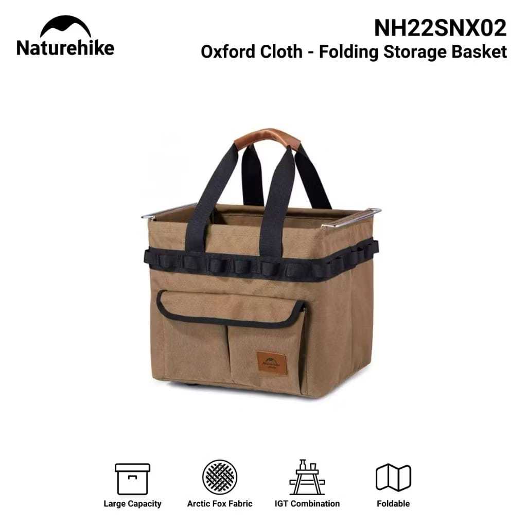 OXFORD FOLDING STORAGE BASKET 20L NATUREHIKE NH22SNX02 TEMPAT PENYIMPANAN GLAMPING CAMPING PIKNIK BE