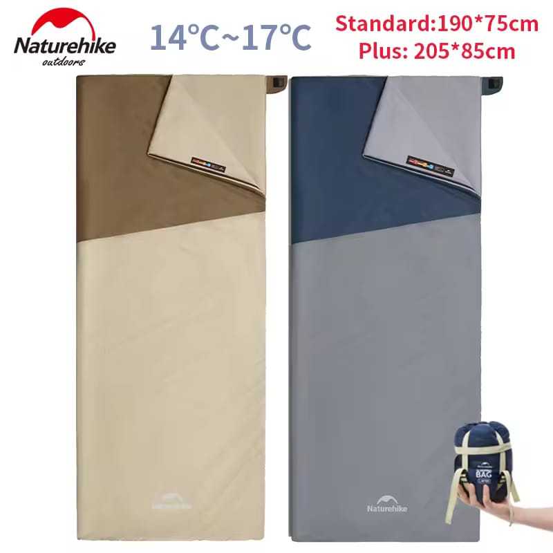 SLEEPING BAG SUNNY PL01 SQUARE ENVELOPE NATUREHIKE CNK2550WS026 ULTRALIGHT SPLICEABLE WATERPROOF COT
