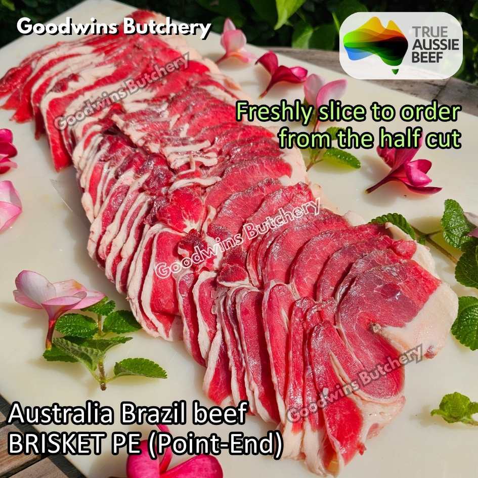 Beef BRISKET PE (Point-End) FRESHLY SLICED 2-3mm 1.5kg | Australia Teys Ralphs Borrello | Brazil Fri