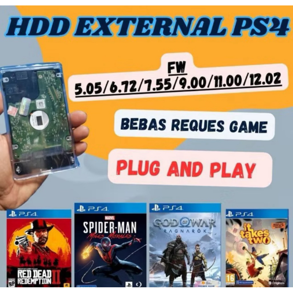 hardisk hdd ps4 4tb hen full game plug and play bebas pilih game