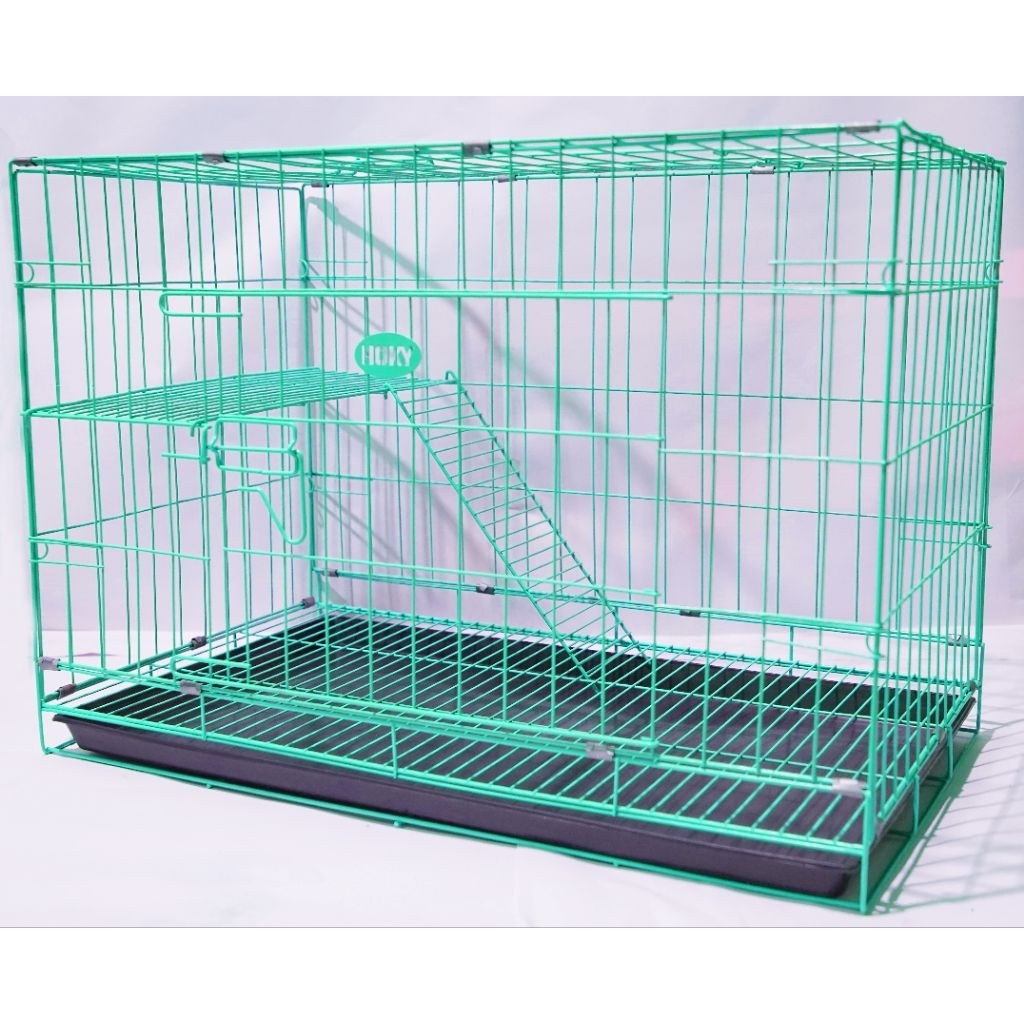 kandang kucing besi tebal ukuran 75×47×52 tangga
