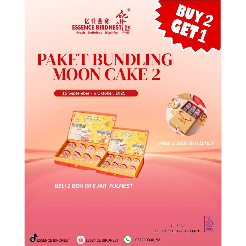 

PROMO SPESIAL MOON CAKE , 12 Jar (2Box) Fullnest free 1 Box Daily isi 6