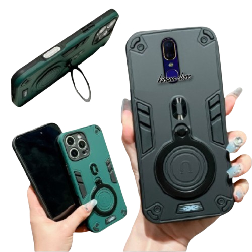 CASE HP OPPO F11 Hard Case Robot Kickstand Case Ring Pro stand Holder