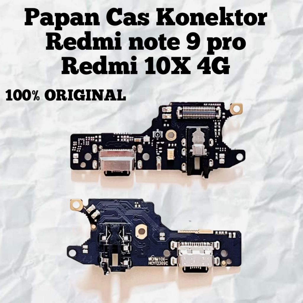 Papan Cas Charger Redmi Note 9 / Redmi 10X 4g Original Konektor Port Cas Board Sparepart HP
