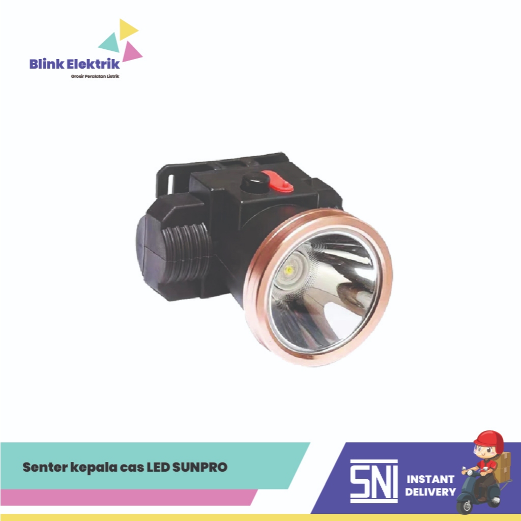 Senter kepala cas LED SUNPRO Headlamp head lamp lampu