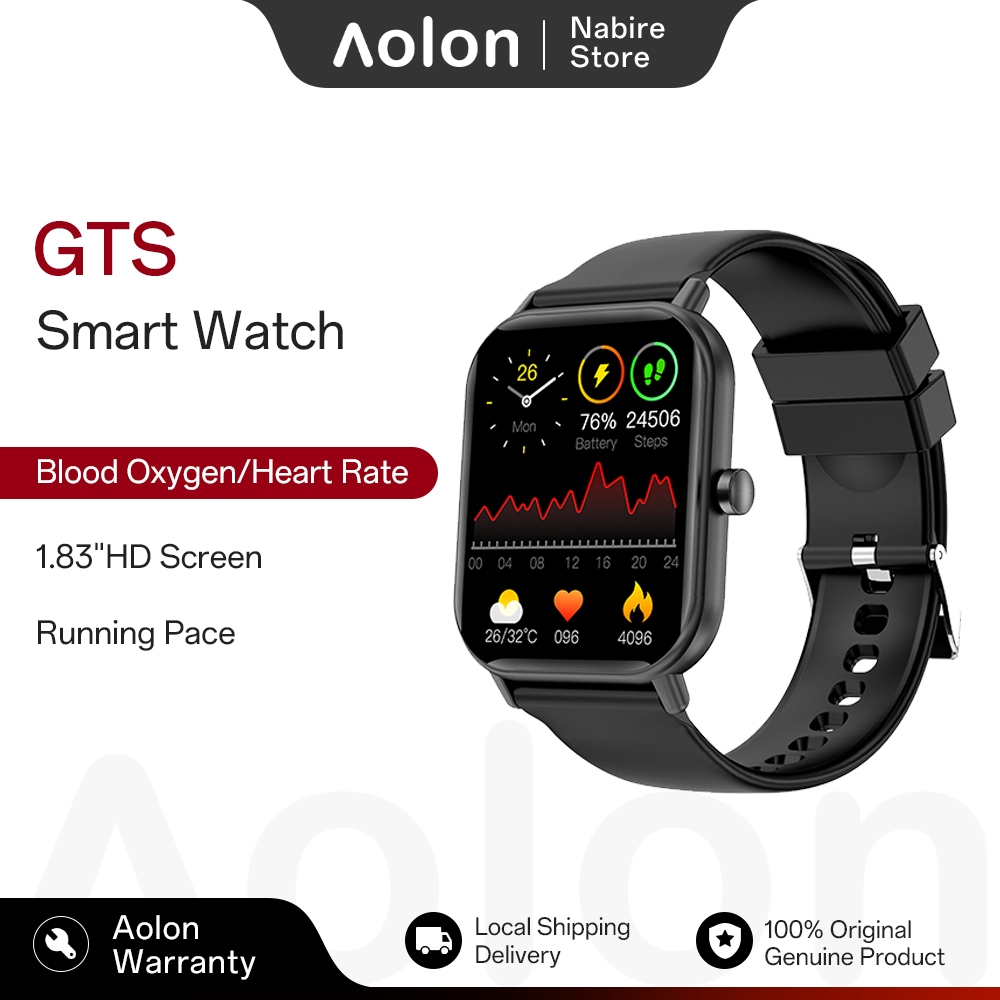 Aolon GTS Smartwatch Original 41mm Pria Support Call Wanita WA Reading Custom Wallpaper