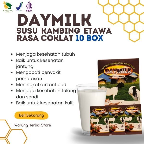 

DAYMILK RASA COKLAT - AYMILK hadir dengan Susu Kambing Etawa Bubuk Original, sebuah pilihan nutrisi berkualitas tinggi. Produk ini diformulasikan dari 30% lebih susu kambing asli, menghasilkan rasa yang gurih dan kaya. Manfaat Kesehatan Utama DAYMILK: Me
