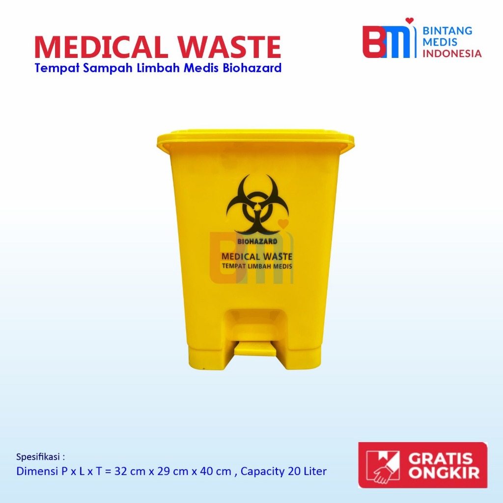 Tempat Sampah Injak 20 Liter - Kotak Sampah Medis