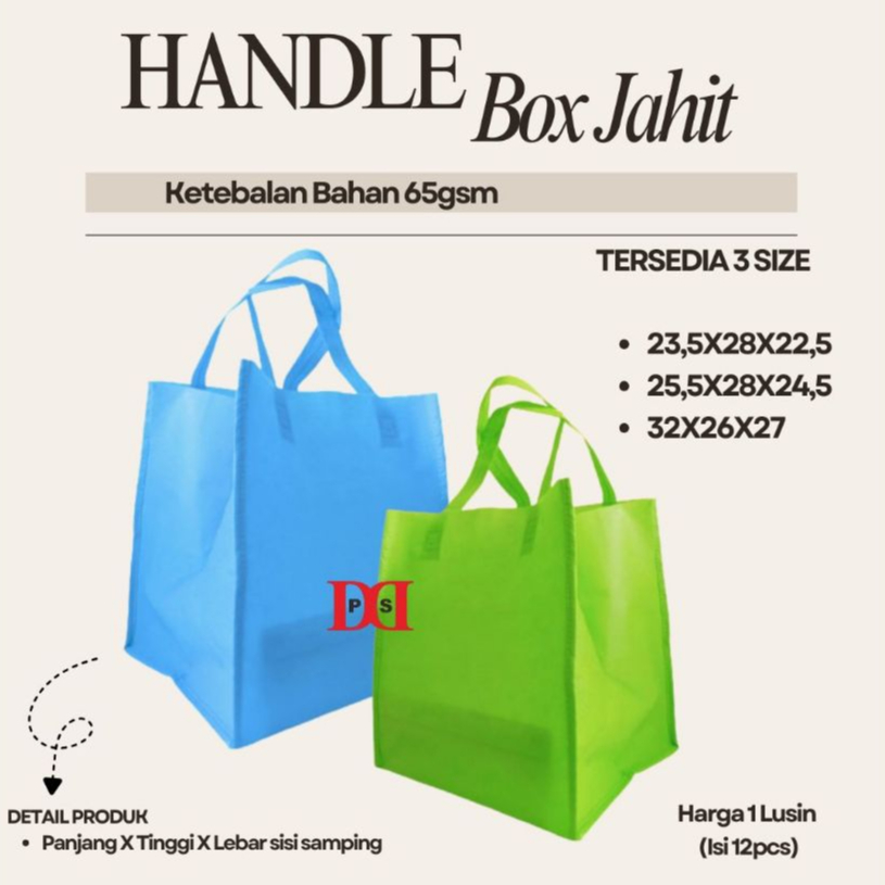 

1 LUSIN - Goodie Bag Spunbond PAHE MODEL BOX JAHIT 23,5x28x22,5/ 25,5x28x24,5 / 32x26x27 / Goodie Bag Besek / Ketebalan Bahan 65gsm