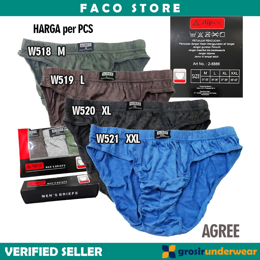 [3 PCS] Celana Dalam Pria AGREE - Celana Dalam Cowok Laki-Laki - Men Underwear F42
