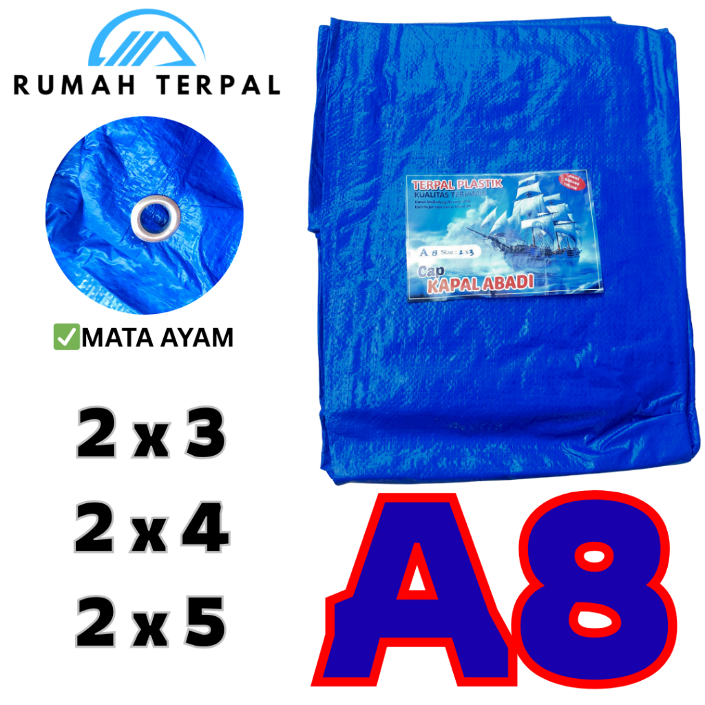 TERPAL KOREA A8 SHANGDAN CAP KAPAL TERPAL PLASTIK 2X3, 2X4, 2X5 SUPER TEBAL KUAT, TERPAL BAK TRUK, T