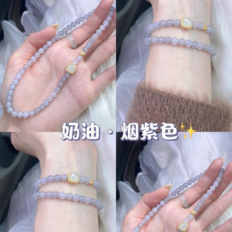 Gelang Manik Ganda / Gelang Manik Hiasan Batu Petak / Gelang Manik Cendana Asli Mix Mata Kucing / Ge