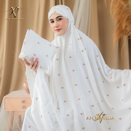 Mukena Anak Dewasa Katun Premium Bordir Tabur Bunga Melati Renda Besar Cantik Mewah Jumbo Traveling
