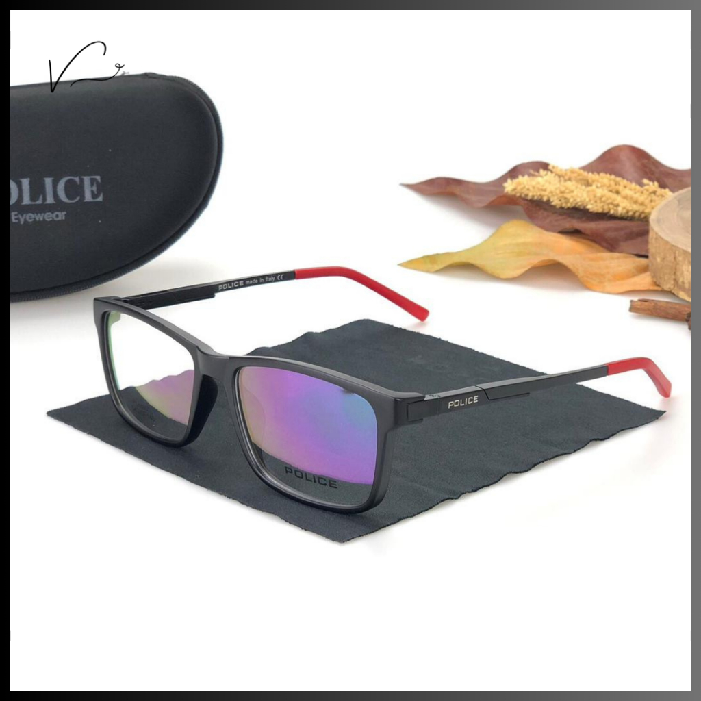 KACAMATA PRIA POLICE 68001 LENSA CUSTOM MIN/PLUS/CYL PROGRESIF CRMC BLUERAY PHOTOCROMIC BLUECROMIC