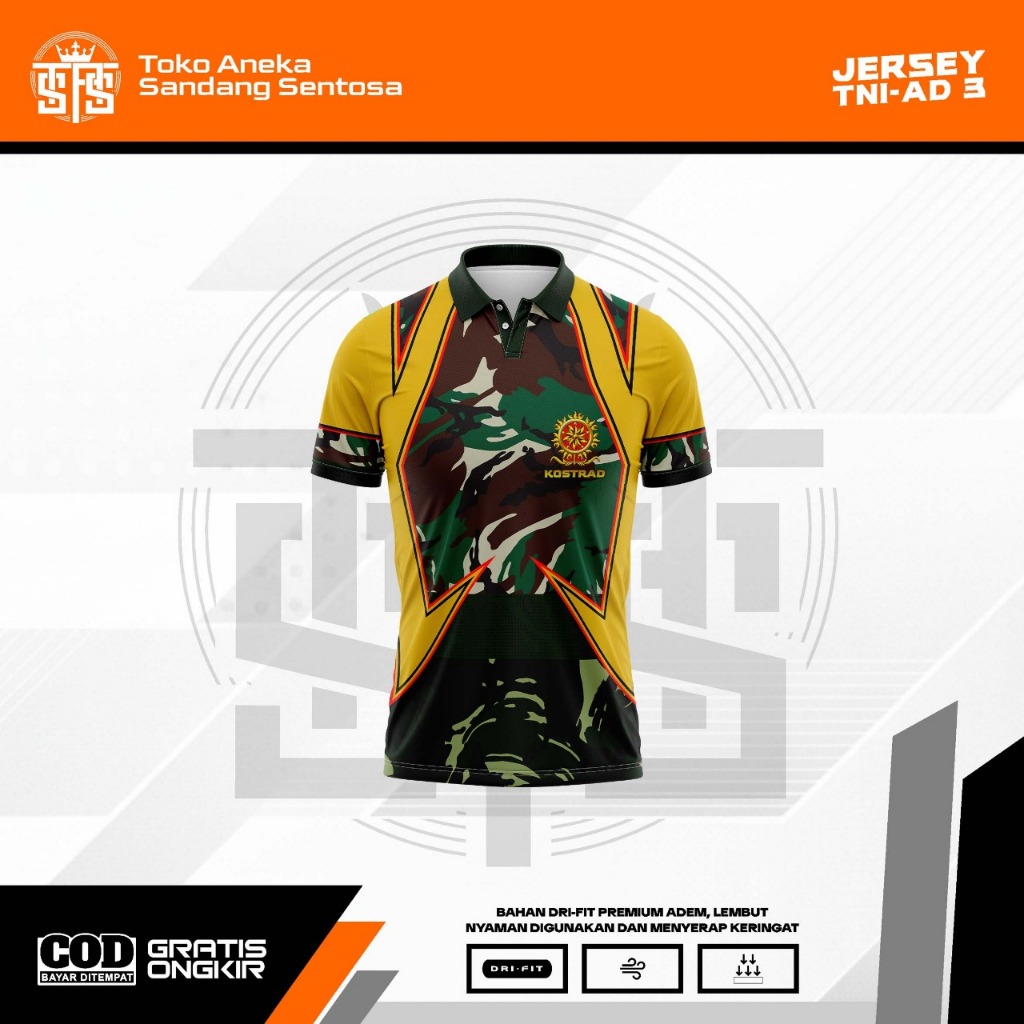 Jersey Polo TNI-AD 03 Lengan Pendek | Dri Fit Milano Premium | Jersey Instansi | Kaos Olahraga Pria 