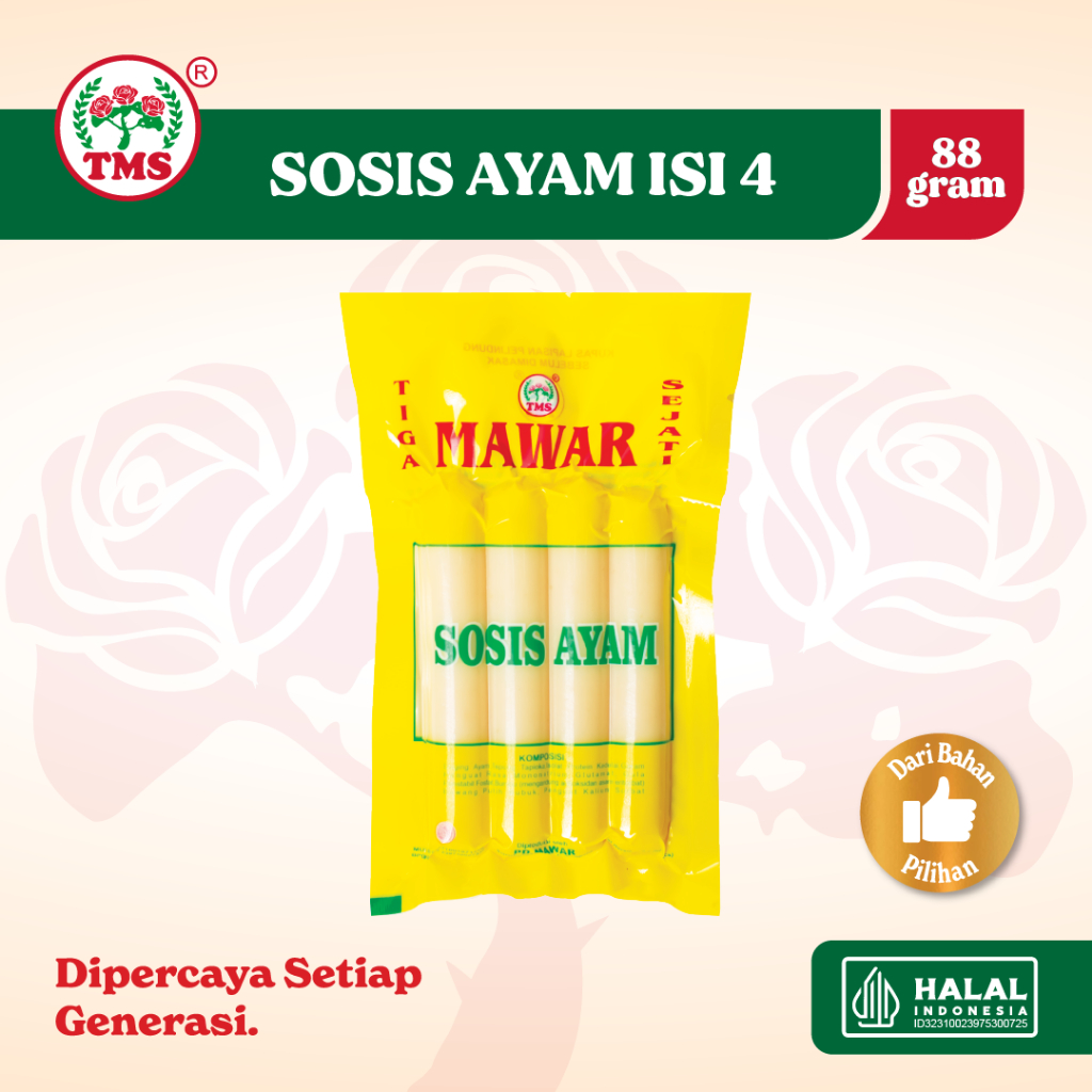 

MAWAR Sosis Ayam 80gr Halal | Isi 4, Frozen Food, Hemat & Lezat