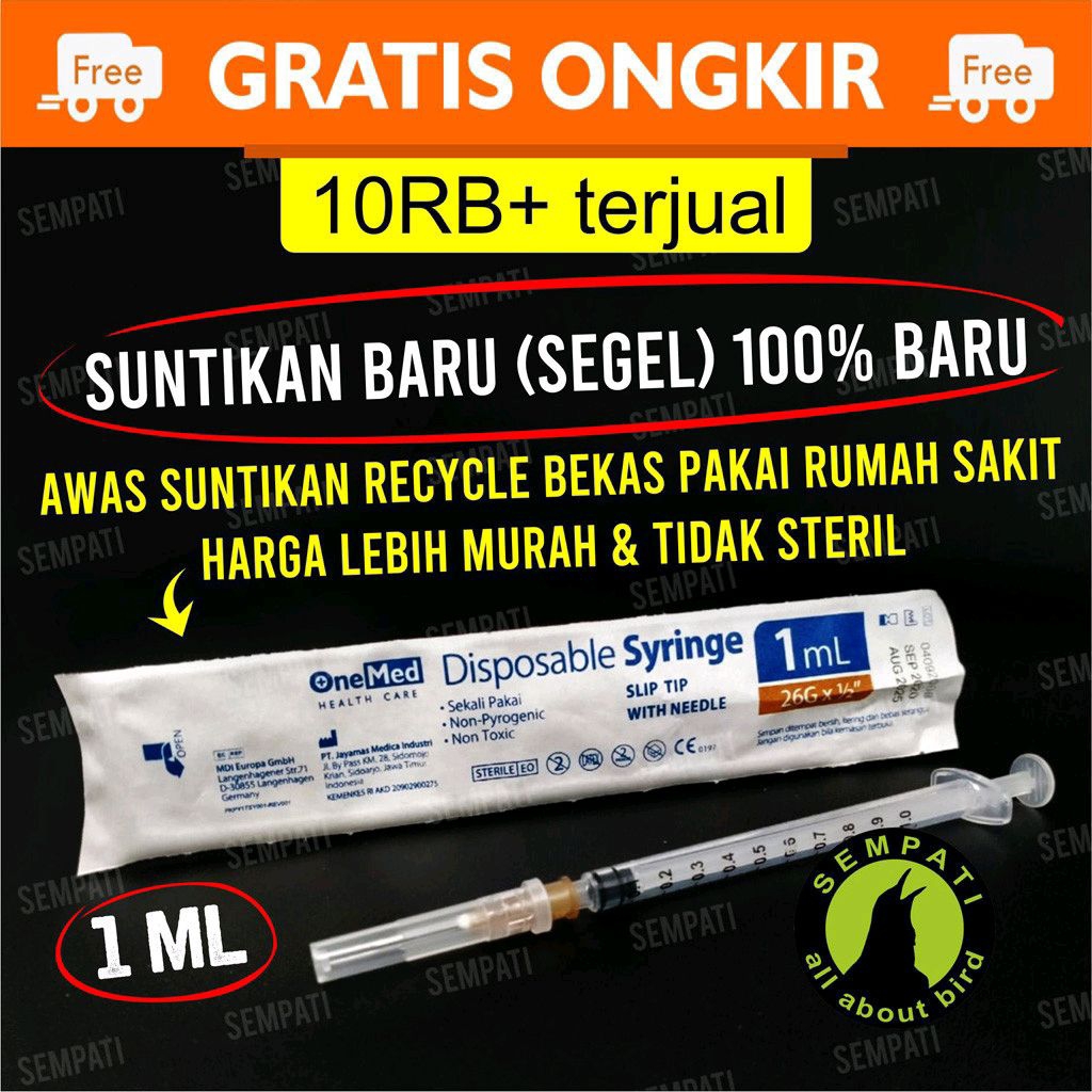 SEMPATI spet suntikan kecil hewan sakit 1ml s suntikan kucing sakit suntikan burung sakit anjing sak