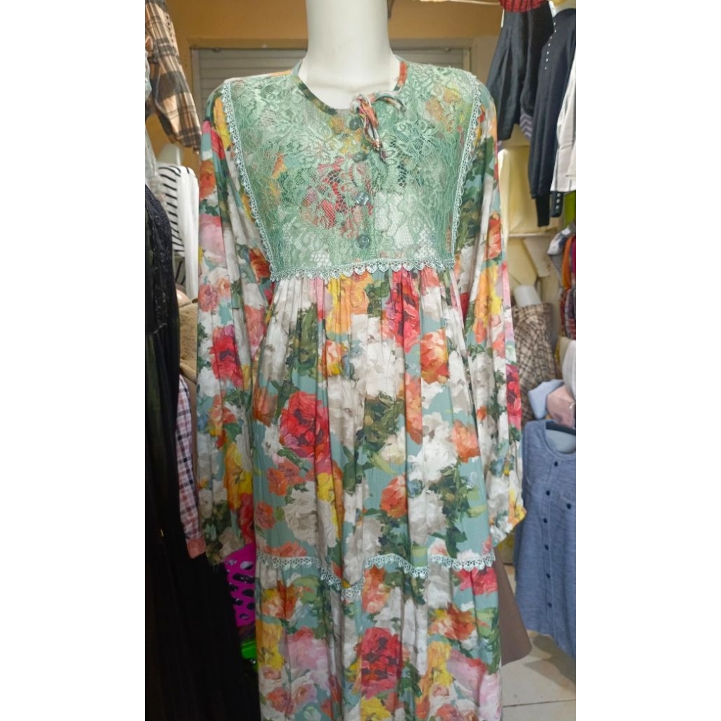 Gamis JULIANS motif Bunga Rayon premium