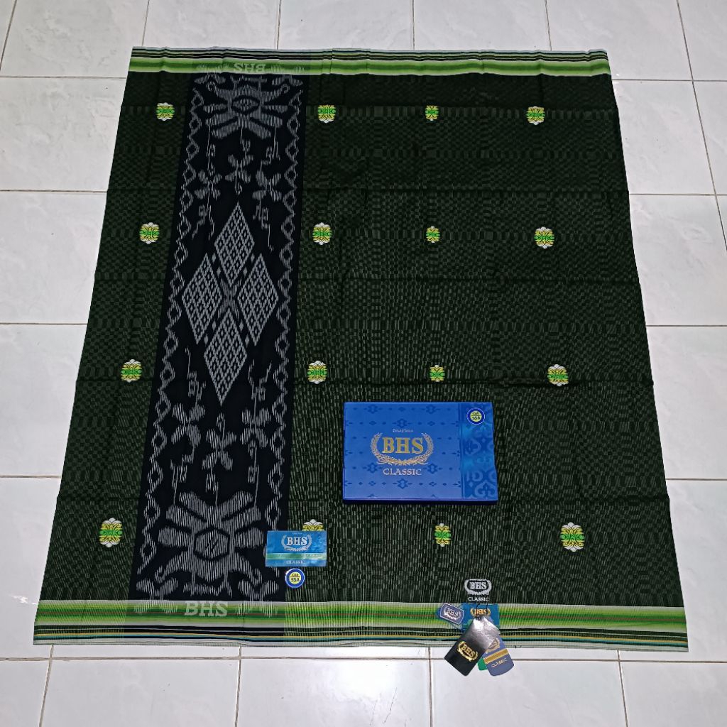 SARUNG BHS classic hitam maron hijau abu  Songket Tumpal kembang