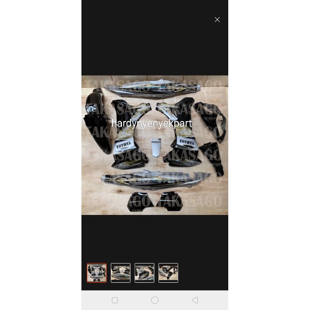 body Fullset body halus Jupiter z new burhan/Jupiter z lama warna hitam silver