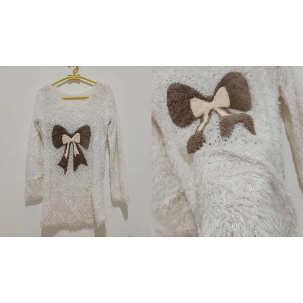sweater bulu white