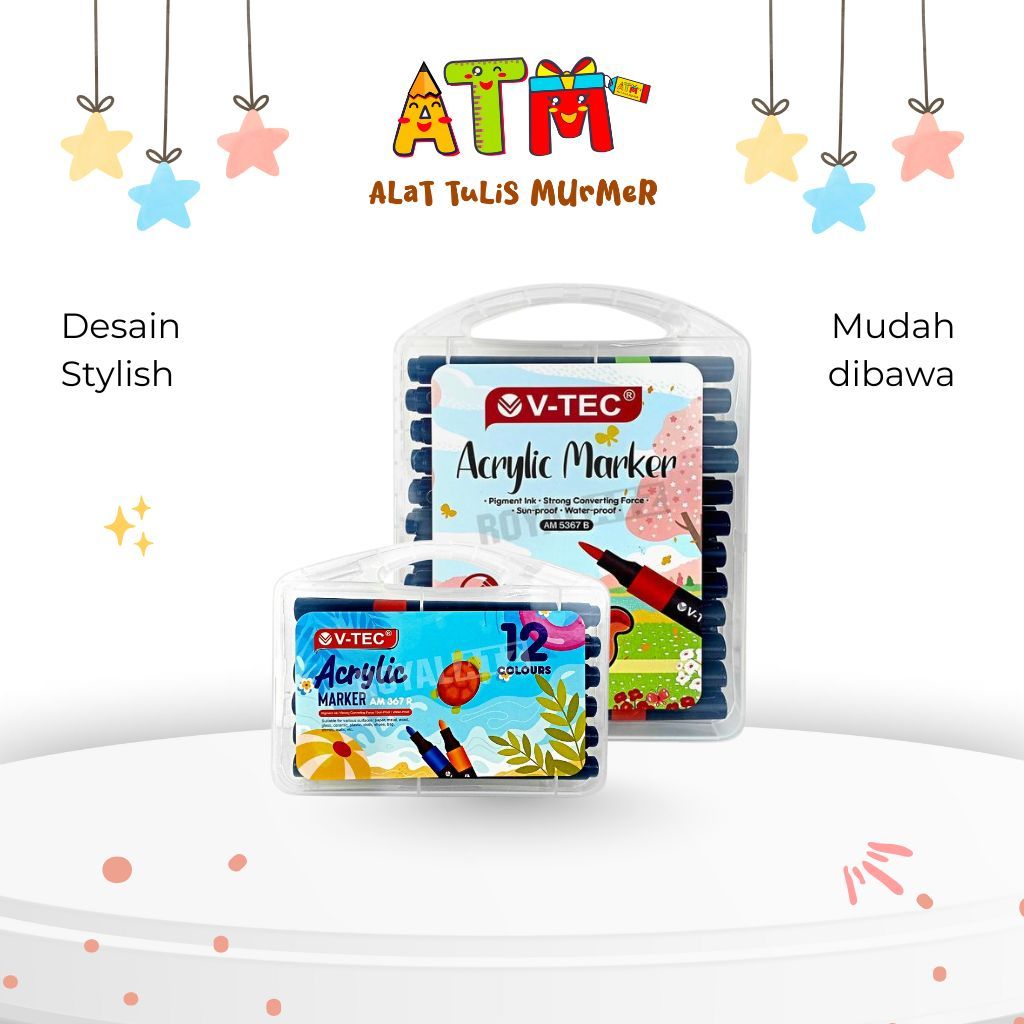 

Acrylic Marker/Spidol Akrilik/Vtec Acrylic Marker AM 12 & 24 Warna
