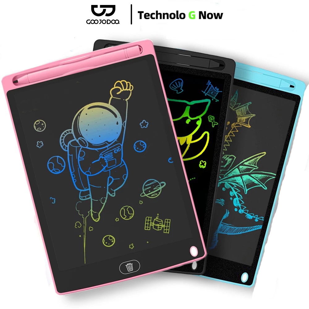 Goojodoq LED Drawing Tablet Children Drawing Erase 12 Inch Berwarna With Stylus Pen LCD Writing Tabl