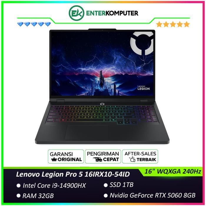 Lenovo Legion Pro 5 16IRX10-54ID - Laptop Core i9-14900HX RAM 32GB SSD 1TB RTX 5060 8GB 16" WQXGA 24